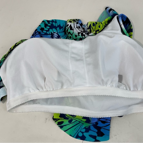 🦄$5 Add On Item! New Directions One Shoulder Tankini Top Swimsuit Butterfly - Picture 5 of 5